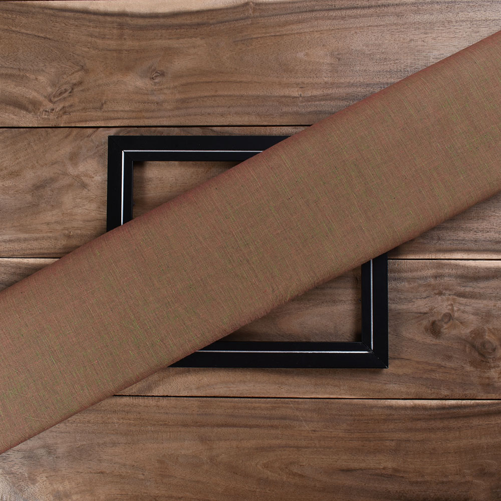 Chambray Brown Pure Cotton 100 GSM Handwoven Fabric