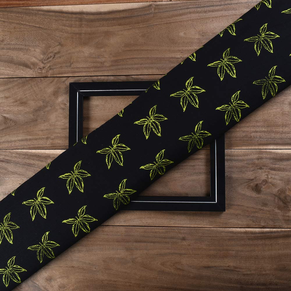 Abstract Black Block Printed Pure Cotton 65 GSM Handwoven Fabric 37
