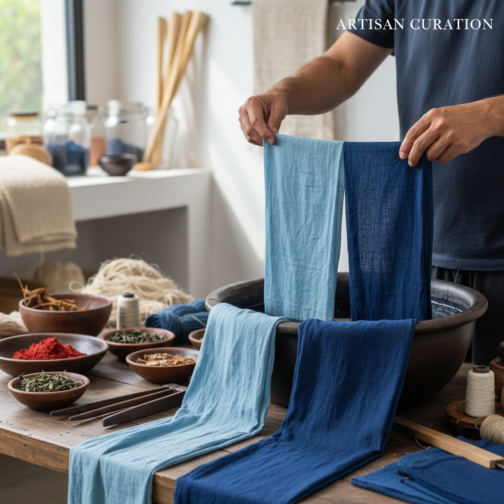 Fabric swatches of bamboo linen blend used by fashion designers during sustainable garment development