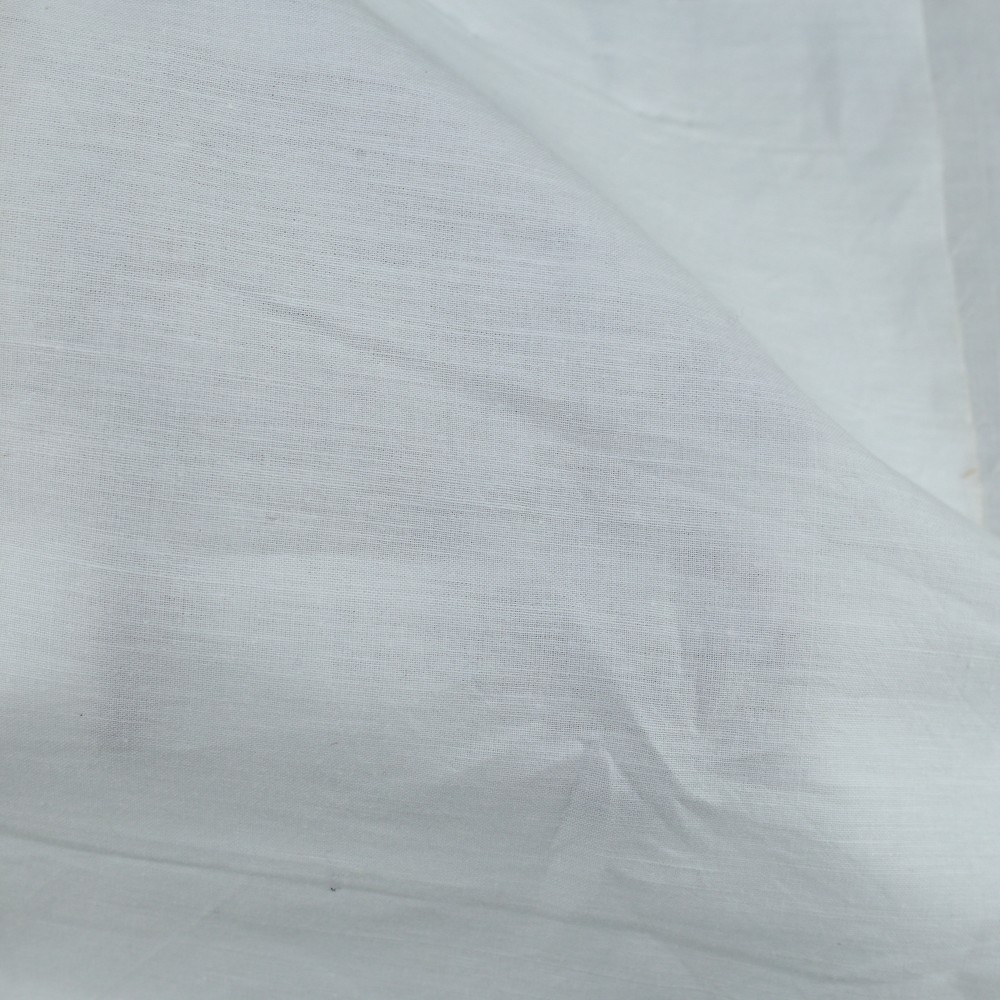 White Khadi Cotton 138 GSM Fabric - Bleached White & Dyeable