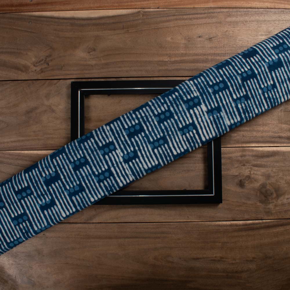 Natural Indigo Dye Blue Block Print Fabric 128 GSM Khadi Natural Dye fabric 73 