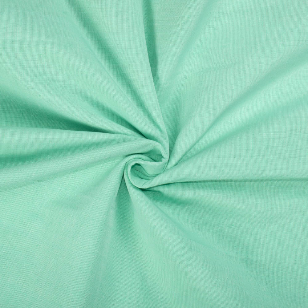 Chambray Turquoise Khadi Cotton 125 GSM Handwoven Fabric 43