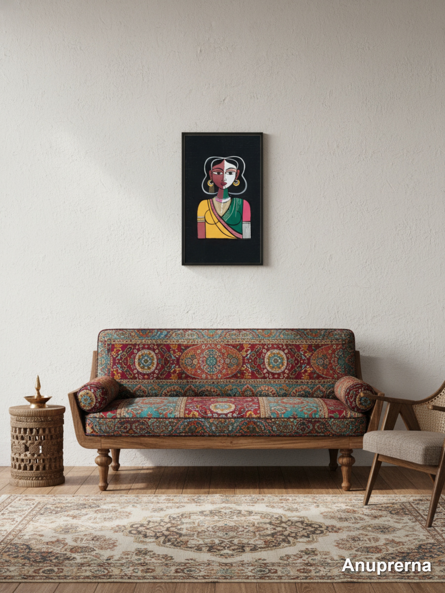 Beautiful Woman Contemporary Pattachitra Wall Art Decor