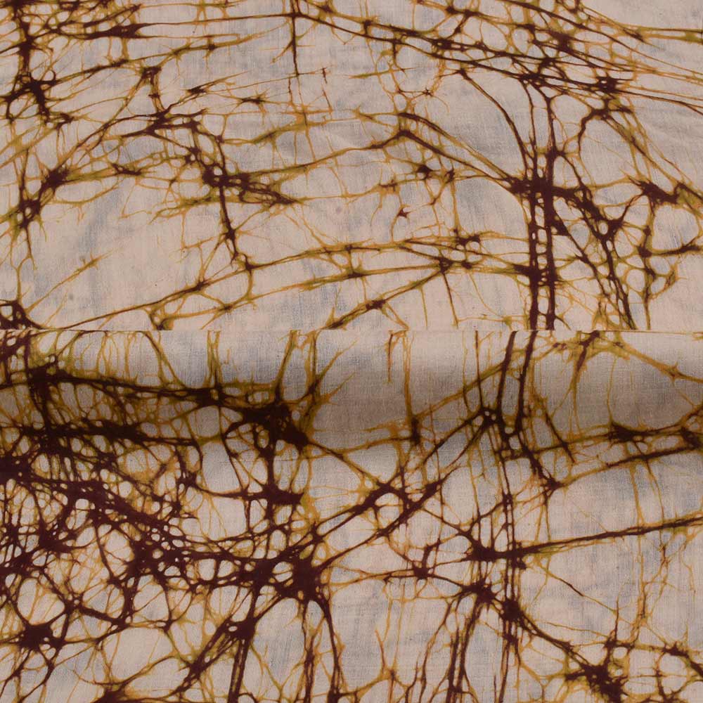 ABSTRACT OFF-WHITE BATIK COTTON MULBERRY SILK BLEND 40 GSM FABRIC 08