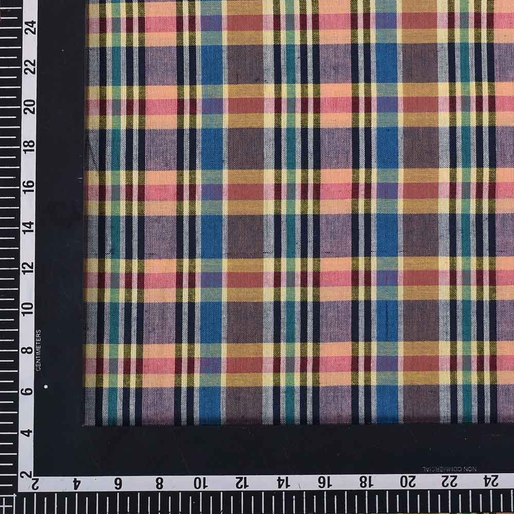 CHECK MULTICOLOR PURE COTTON 100 GSM HANDWOVEN FABRIC 560