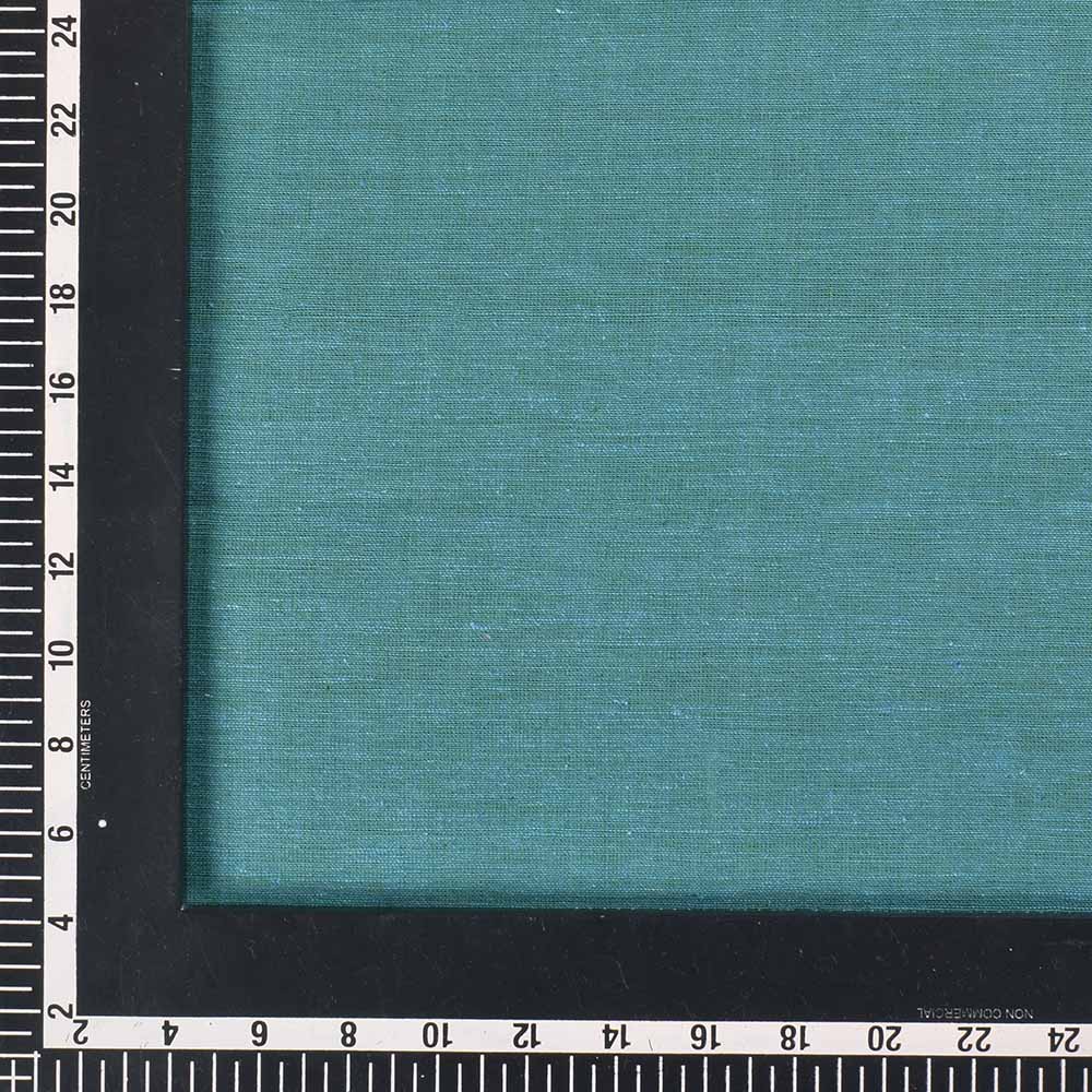 PLAIN TEAL KHADI COTTON 105 GSM HANDWOVEN FABRIC