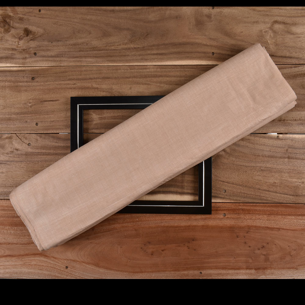 Chambray Beige Khadi Cotton 92 GSM Handwoven Fabric