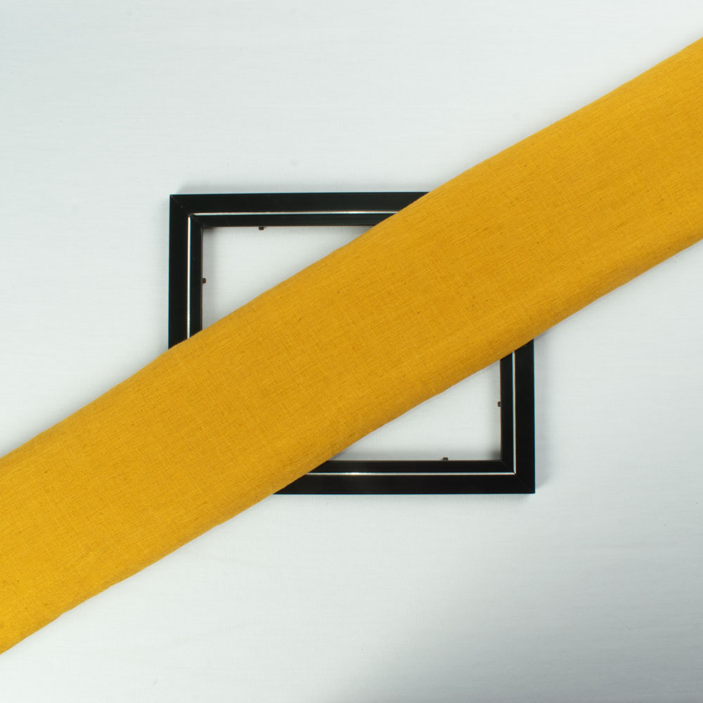 Chambray Mustard Yellow Pure Cotton 110 GSM Handwoven Fabric