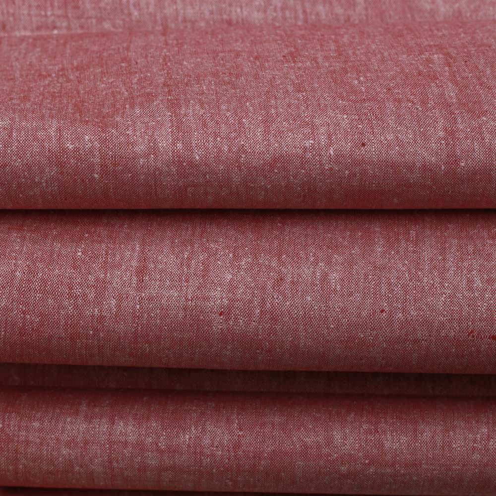 PLAIN RED MATKA SILK & KHADI BLEND 97 GSM HANDWOVEN FABRIC