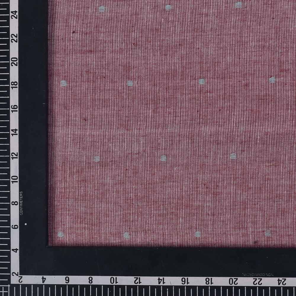 GEOMETRIC STRIPE LIGHT PLUM JAMDANI PURE COTTON 55 GSM FABRIC