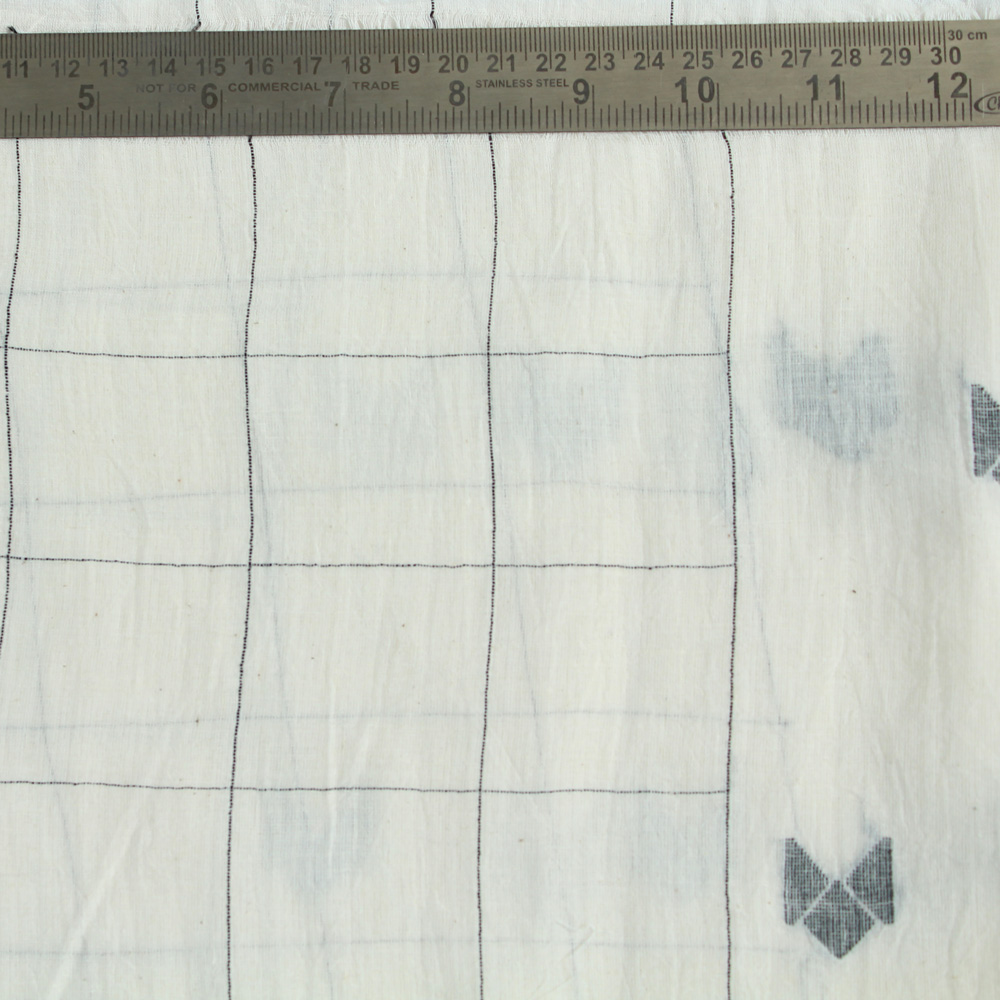 GEOMETRIC CREAM JAMDANI PURE COTTON ORGANDY 55 GSM FABRIC 54
