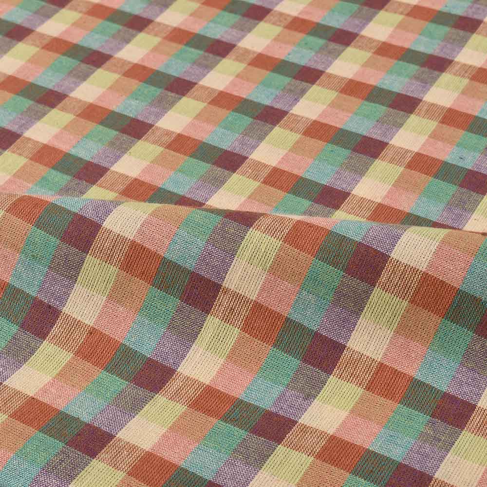 CHECK MULTICOLOUR PURE COTTON 96 GSM HANDWOVEN FABRIC 467