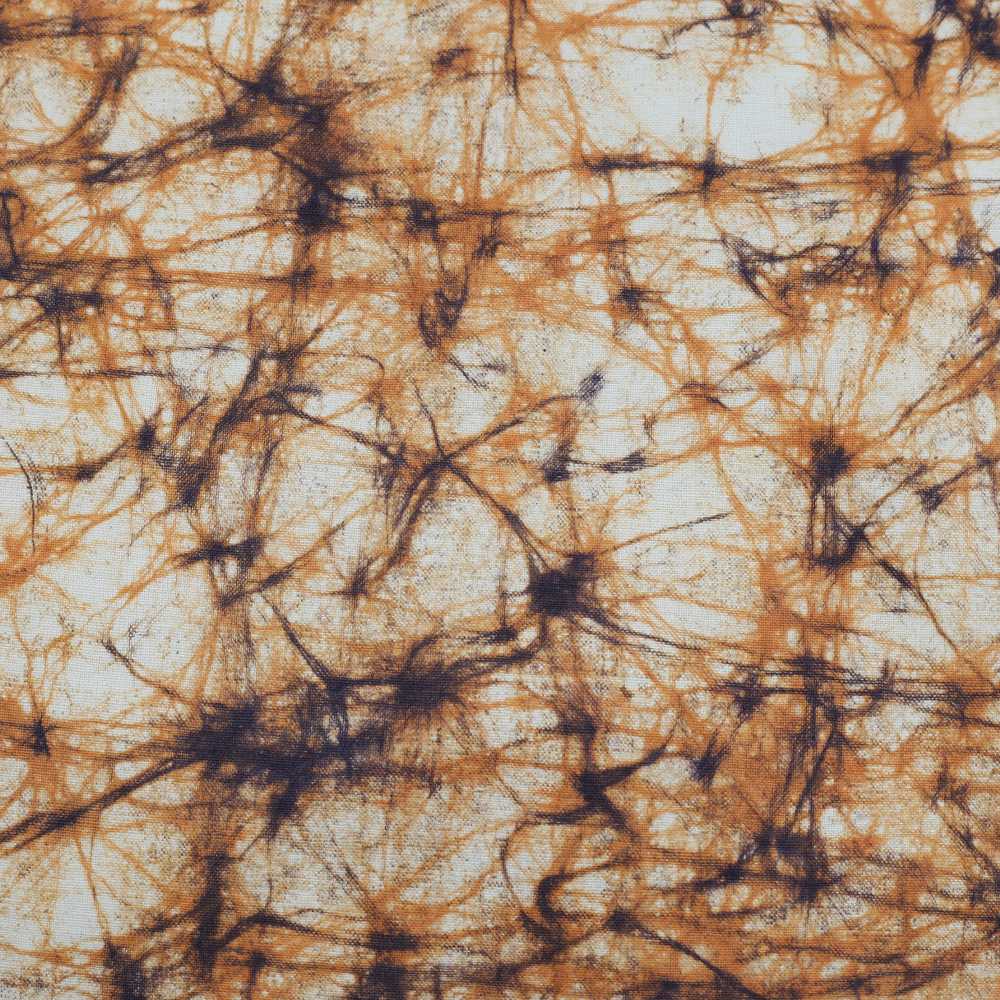 Abstract Off-White Batik Printed Cotton 110 GSM Fabric - Hand Printed 15