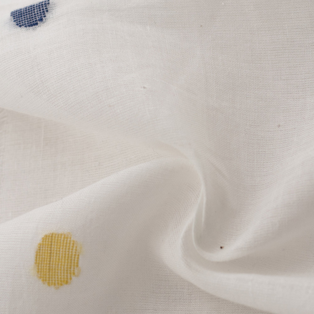 Geometric Cream Jamdani Pure Cotton 55 GSM Fabric