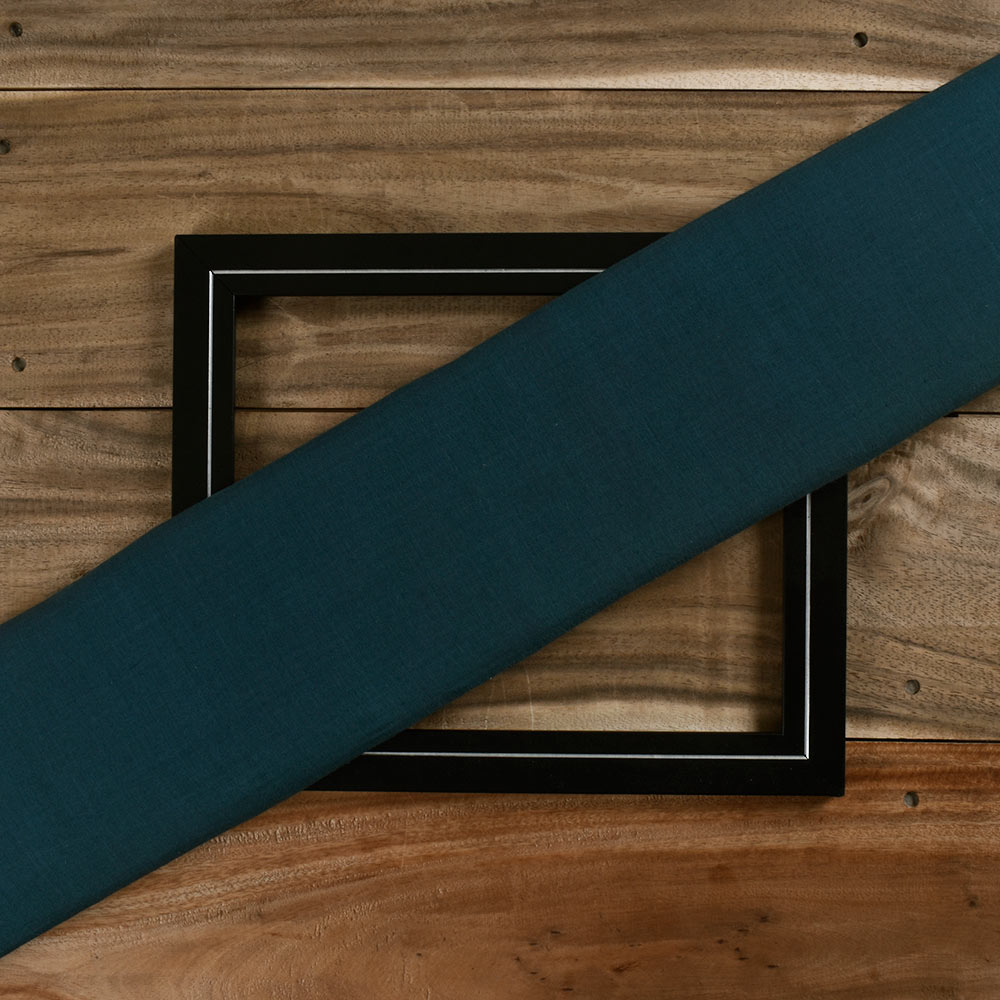 Plain Blue Pure Cotton 57 GSM Handwoven Fabric