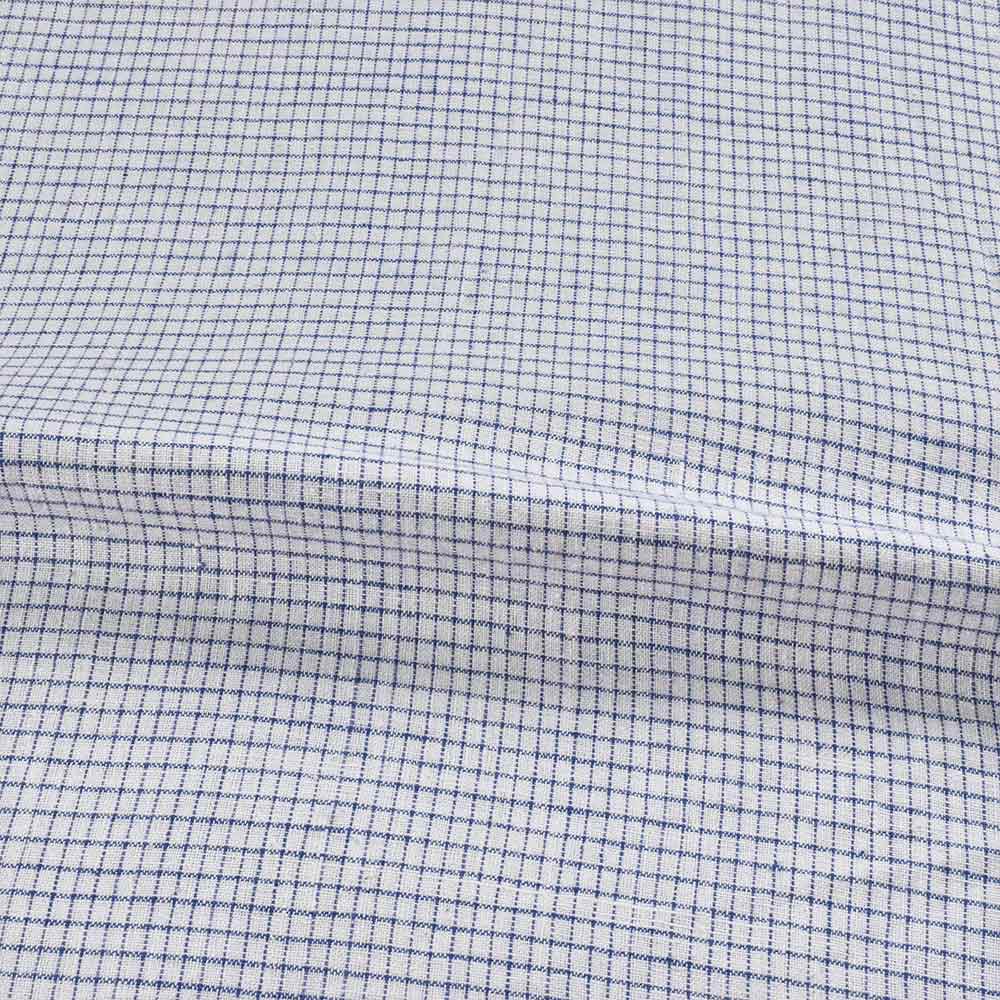CHECK BLUE & WHITE FABRIC - 130 GSM HANDSPUN & HANDWOVEN