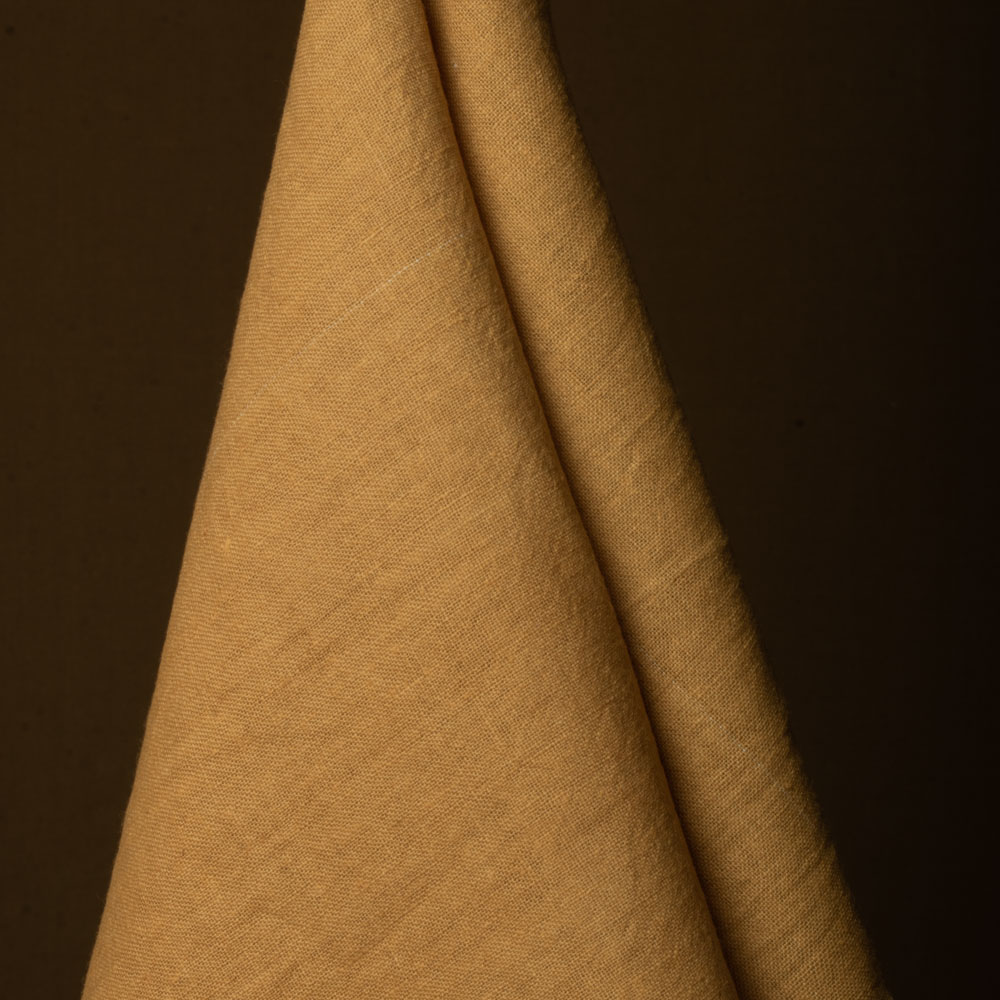 Solid Yellow Khadi 120 GSM Fabric - Handspun & Handwoven