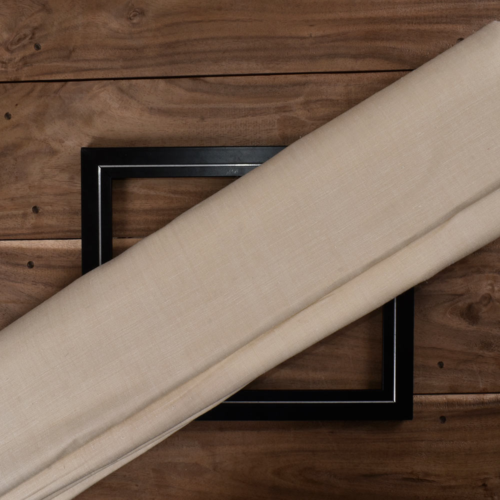 Plain Natural Matka Muga & Tussar Silk Blend 108 GSM Fabric