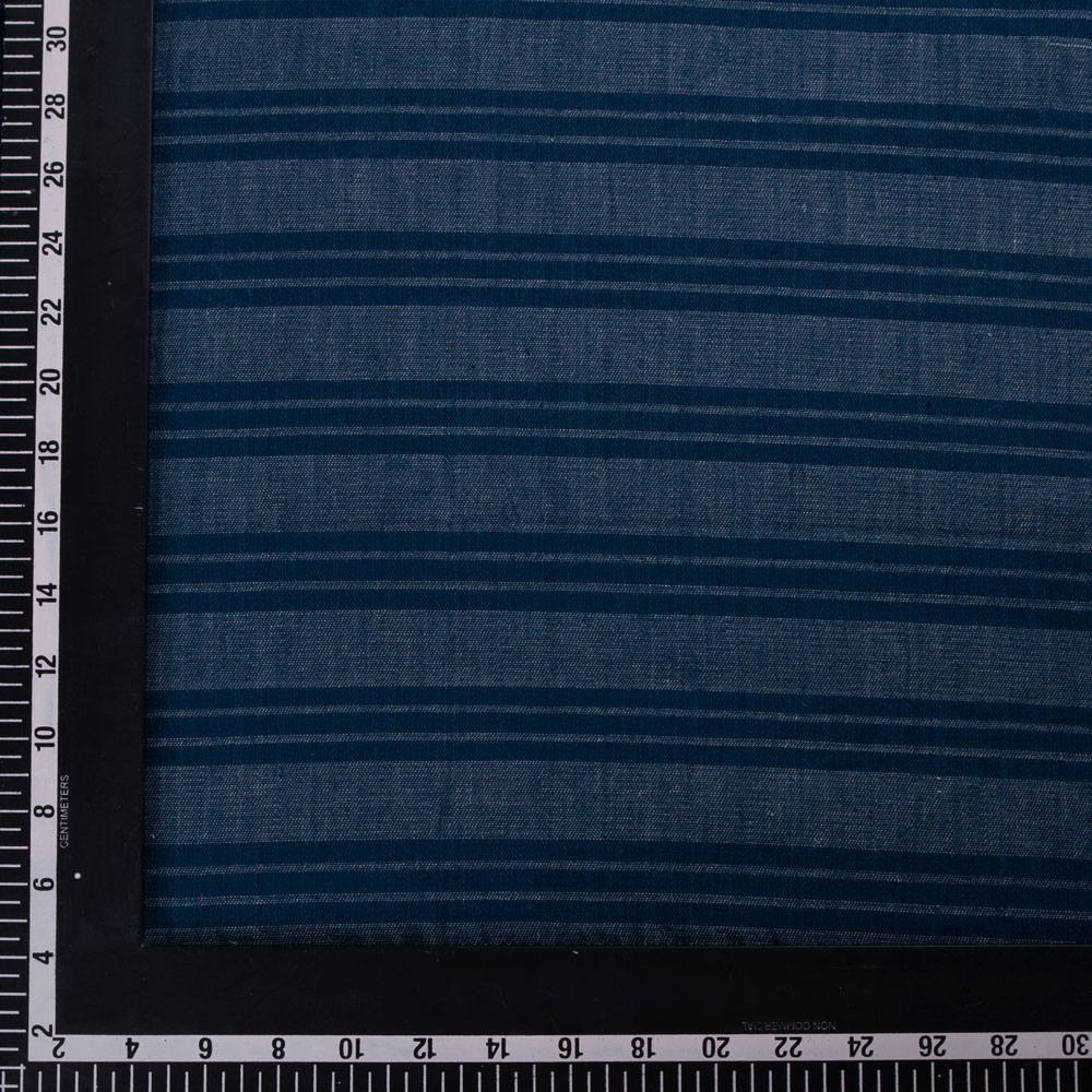 STRIPE DENIM TWILL NAVY PURE COTTON 113 GSM HANDWOVEN FABRIC