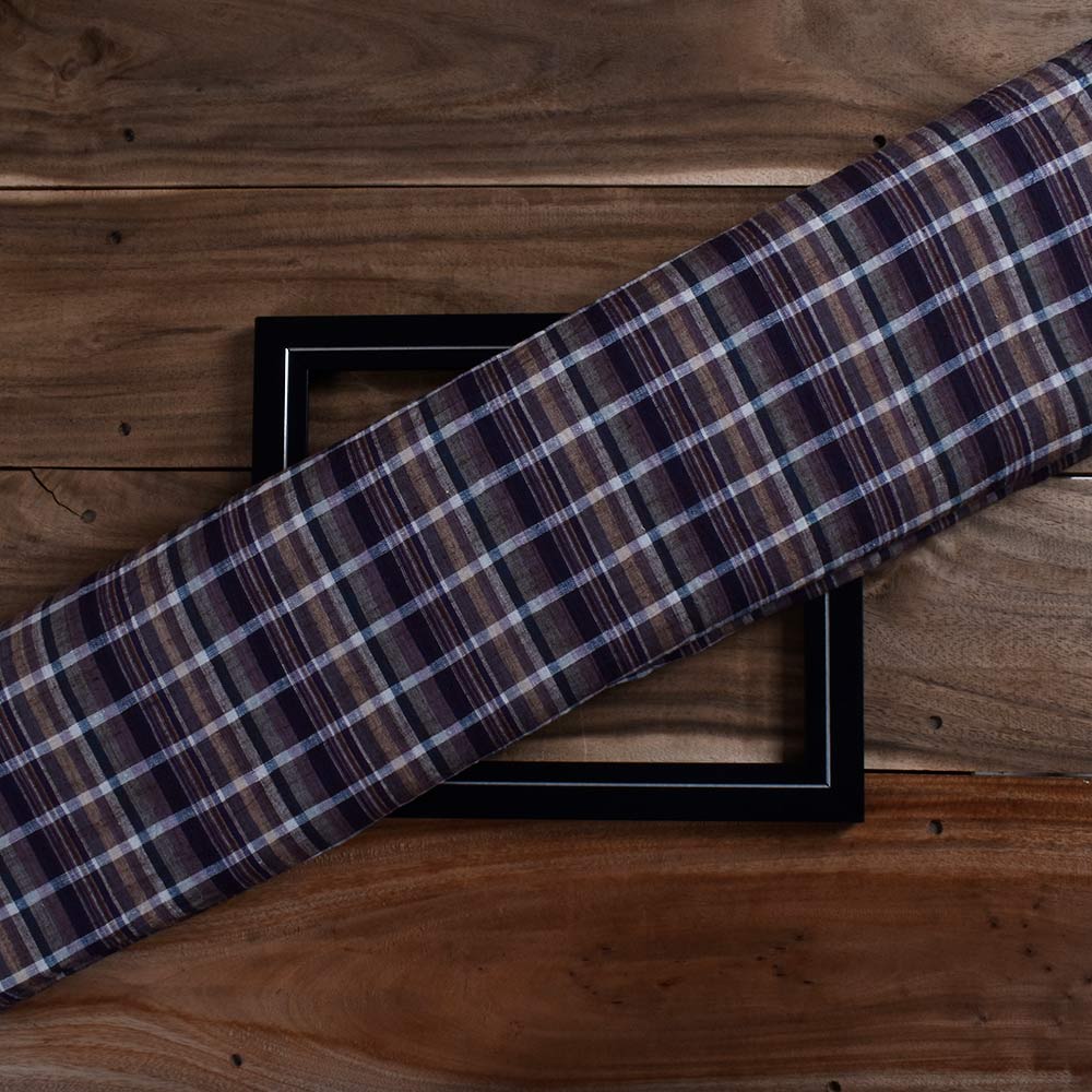 Check Multi Color Pure Cotton 102 GSM Handwoven Fabric