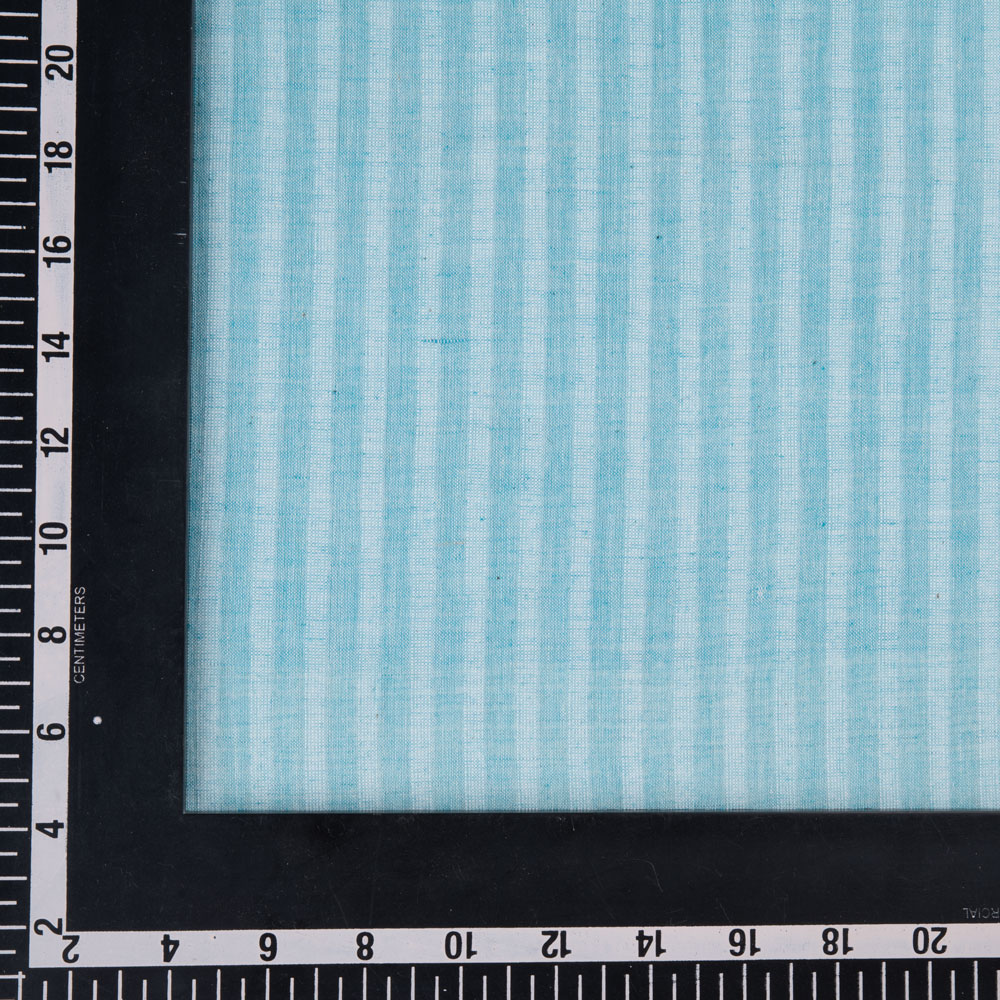 STRIPE SKY BLUE PURE COTTON 85 GSM HANDWOVEN FABRIC