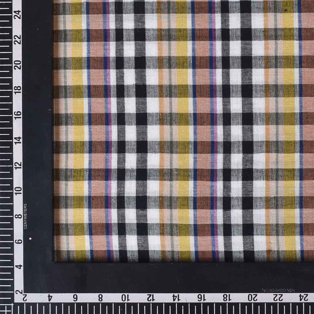 CHECK MULTICOLOUR PURE COTTON 94 GSM HANDWOVEN FABRIC 474