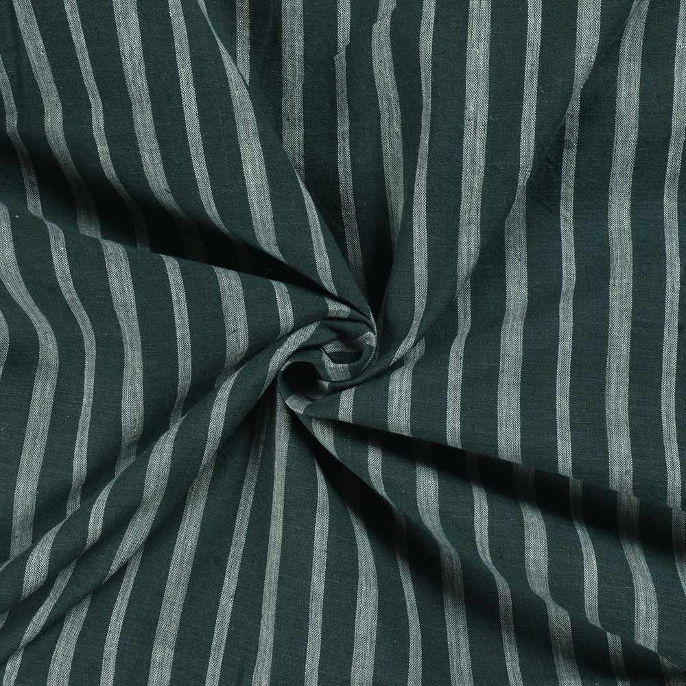 Stripe Dark Teal Pure Cotton 105 GSM Handwoven Fabric