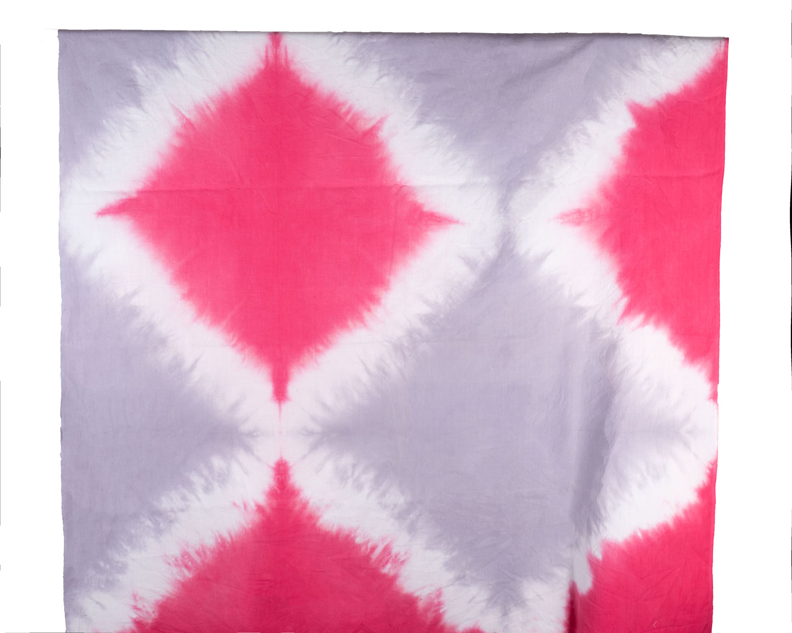 Abstract Pink & Grey Tie Dye Khadi Cotton 120 GSM Handwoven Fabric