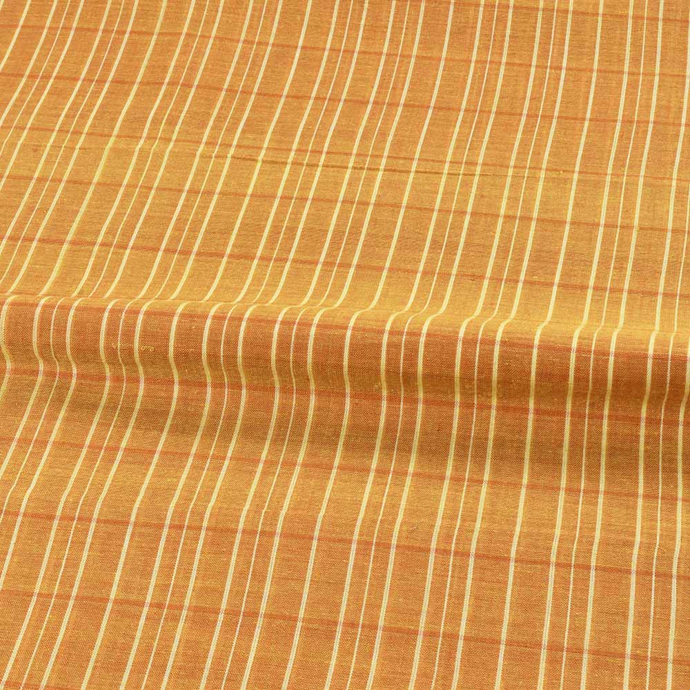 CHECK MUSTARD YELLOW PURE COTTON 66 GSM HANDWOVEN FABRIC