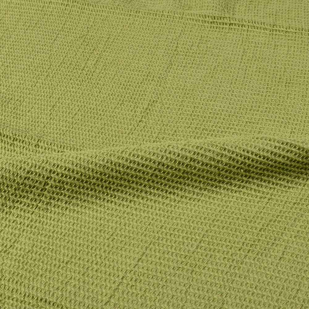 GREEN HONEYCOMB WEAVE PURE COTTON 122 GSM HANDWOVEN FABRIC