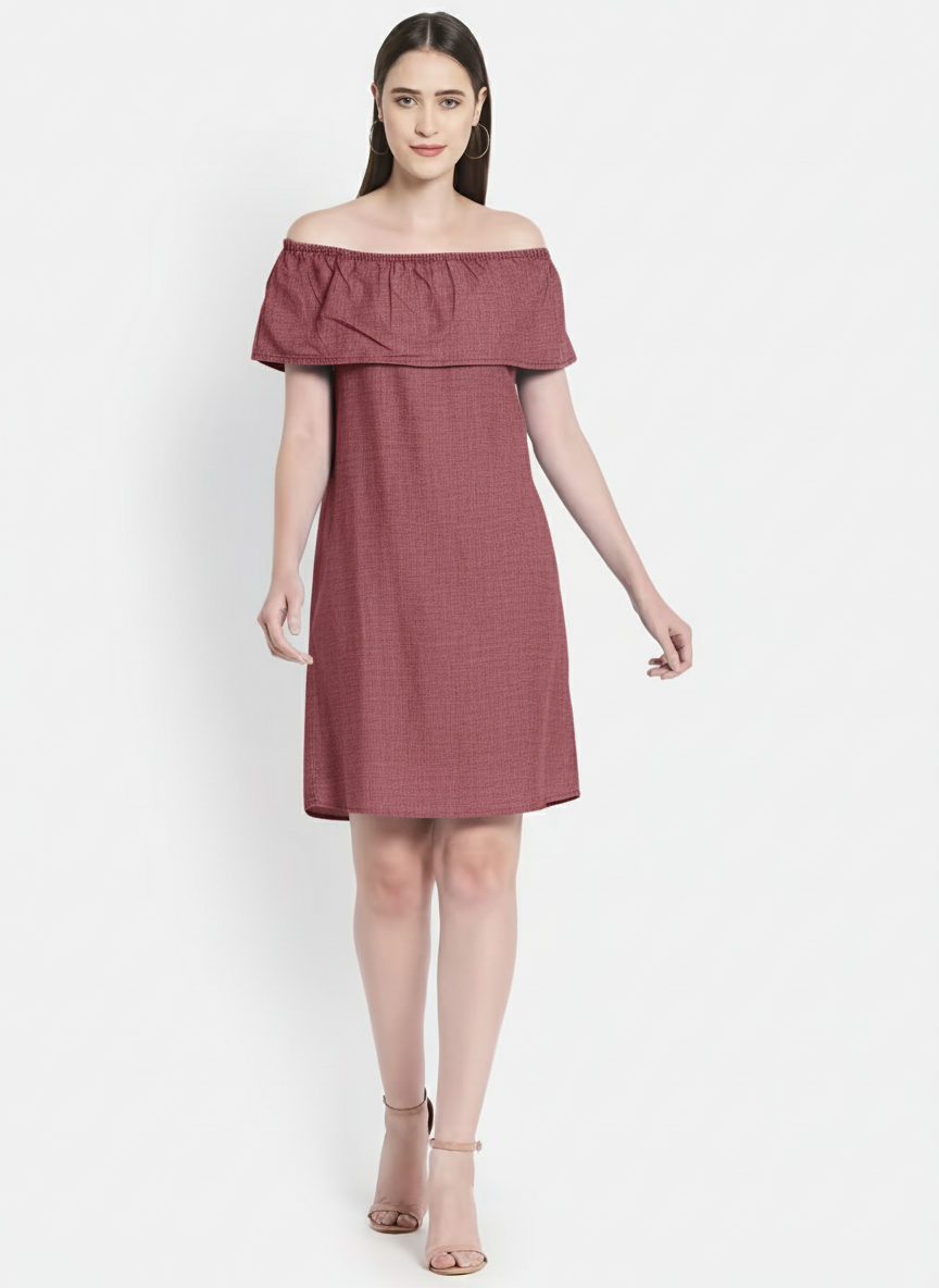 Off Shoulder Shift Dress