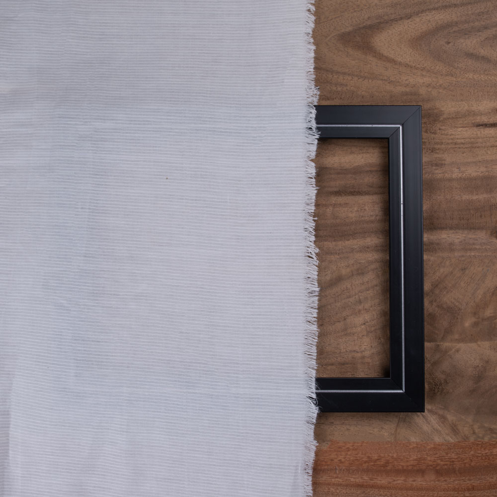 WHITE STRIPE COTTON 77 GSM FABRIC - BLEACHED WHITE & DYEABLE