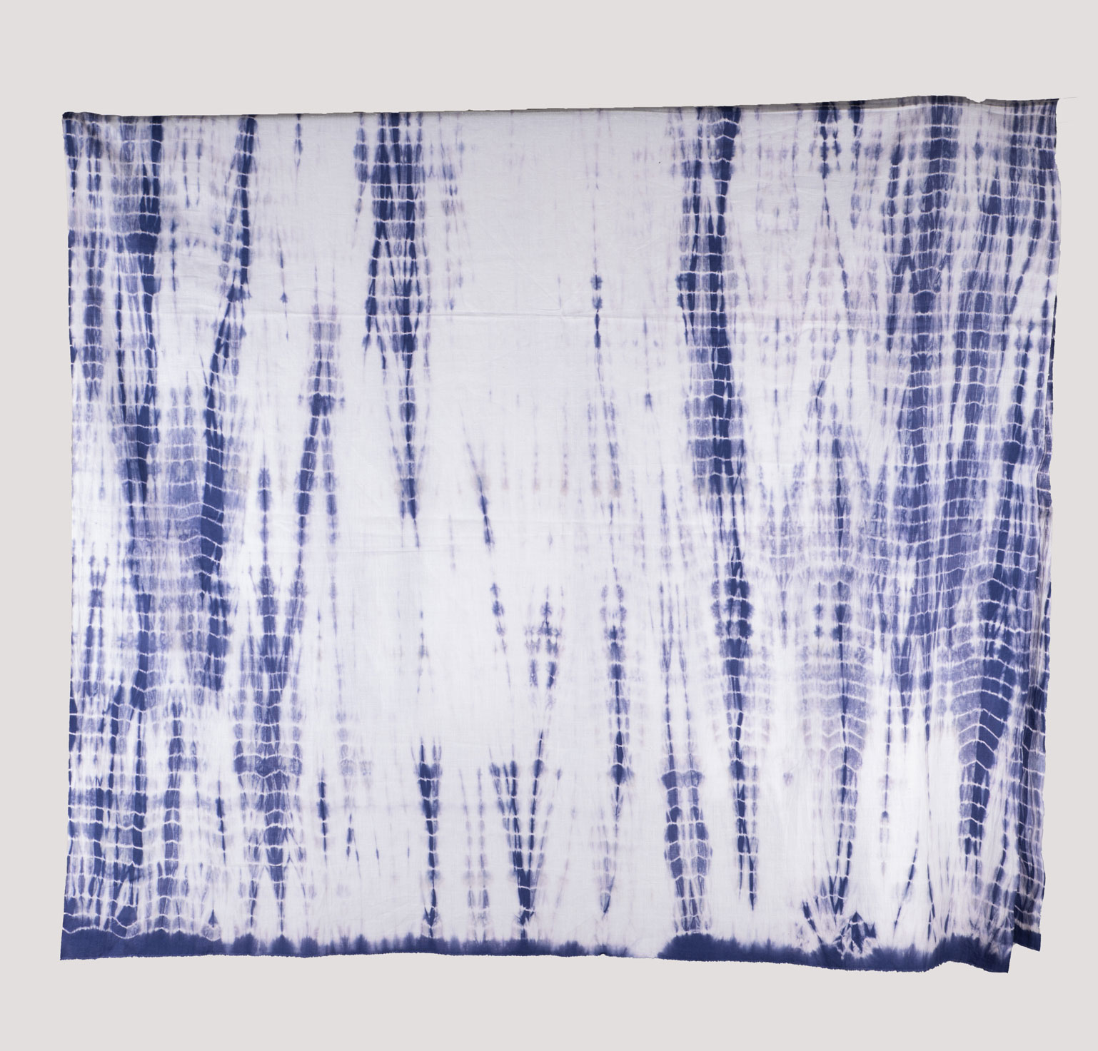 Abstract Blue Tie Dye Khadi Cotton 110 GSM Handwoven Fabric