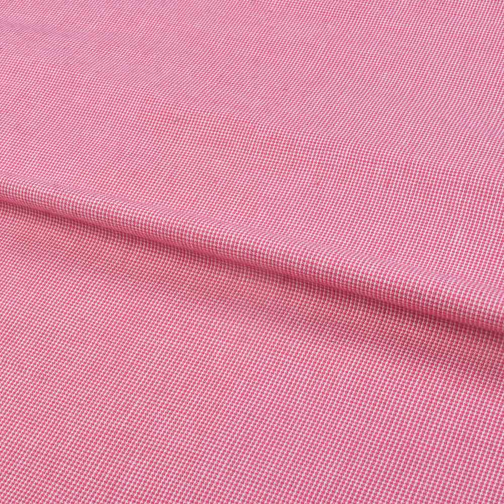 CHECK HOUNDSTOOTH PINK & WHITE PURE COTTON 98 GSM HANDWOVEN FABRIC