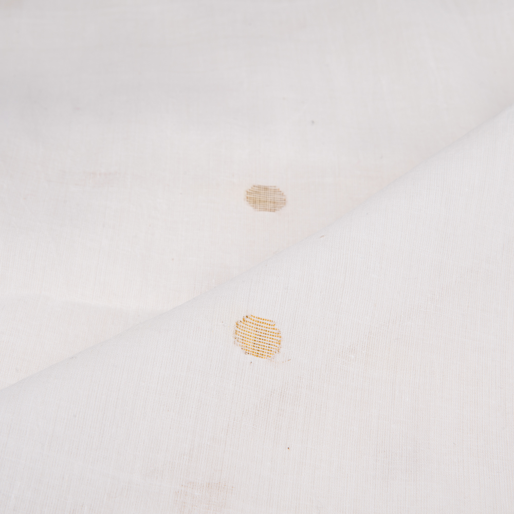 GEOMETRIC CREAM JAMDANI COTTON SILK BLEND 53 GSM FABRIC