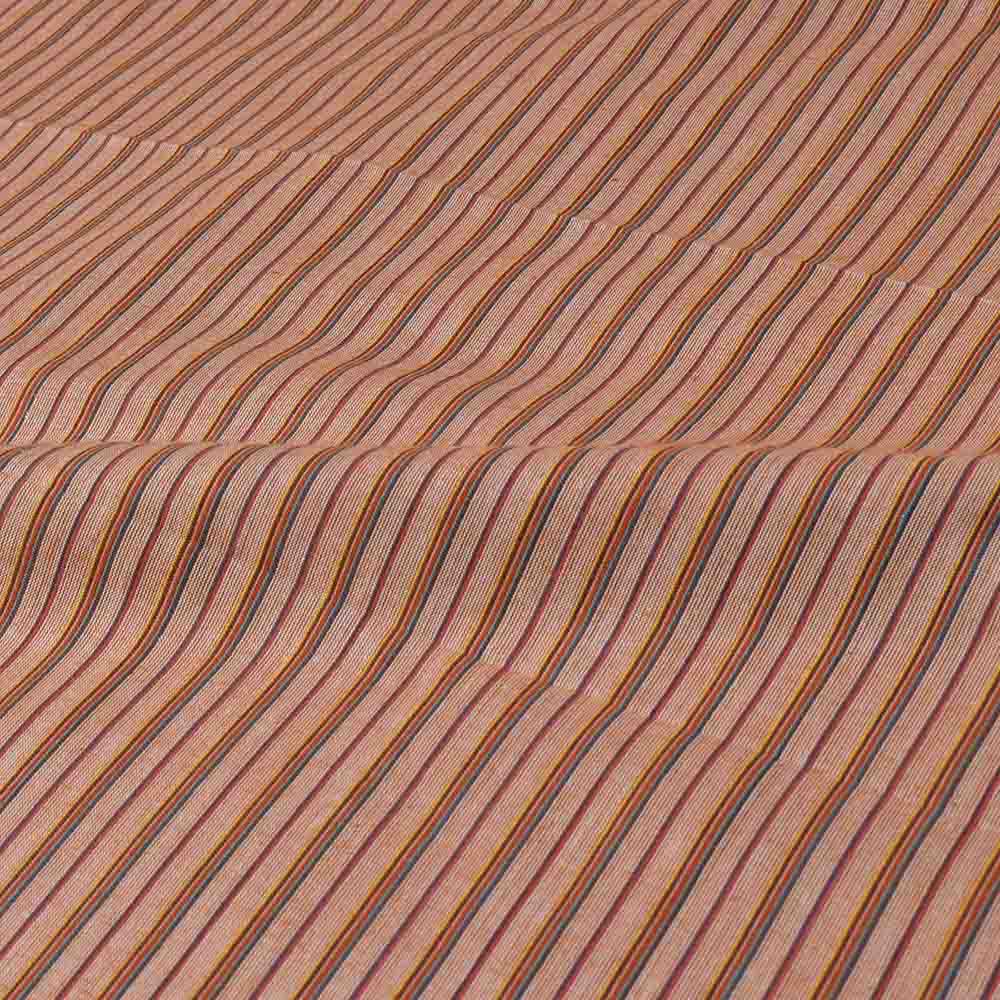 STRIPE BROWN PURE COTTON 83 GSM HANDWOVEN FABRIC
