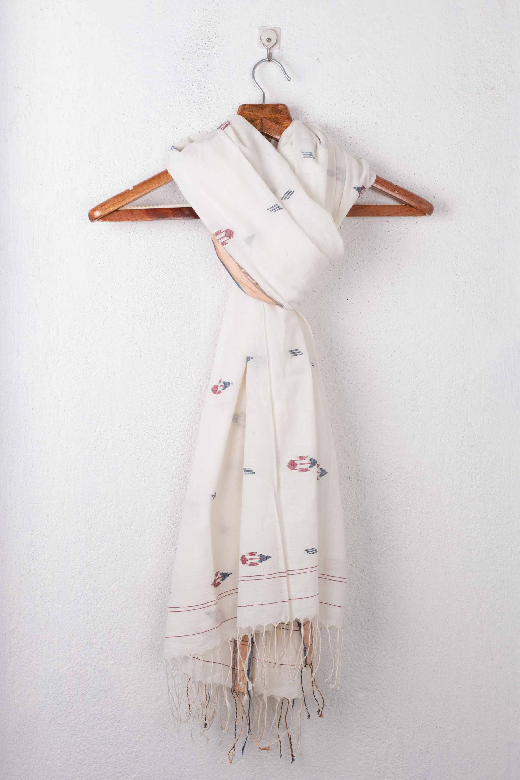 Handwoven White Scarf 99