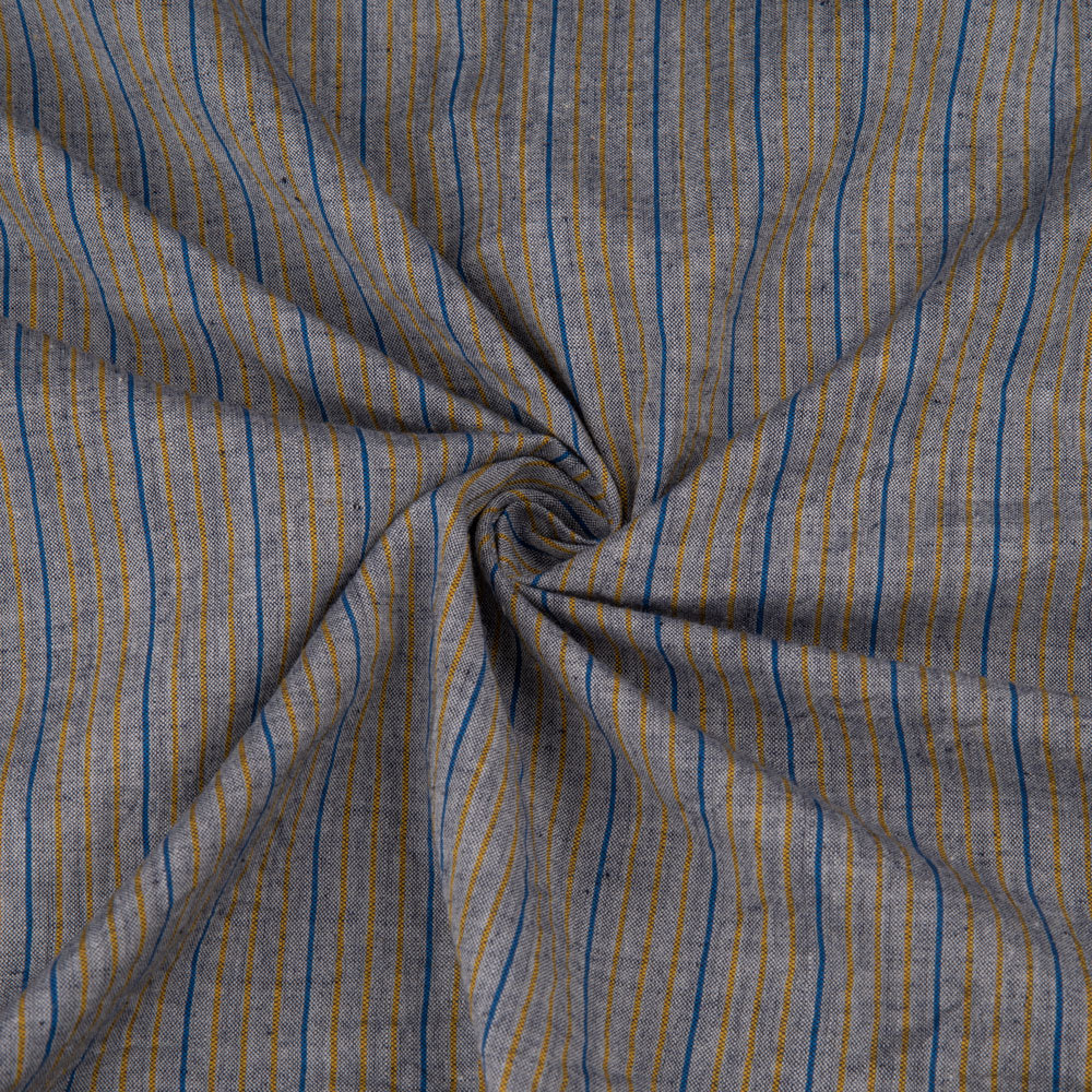 Pinstripe Grey Pure Cotton 90 GSM Handwoven Fabric