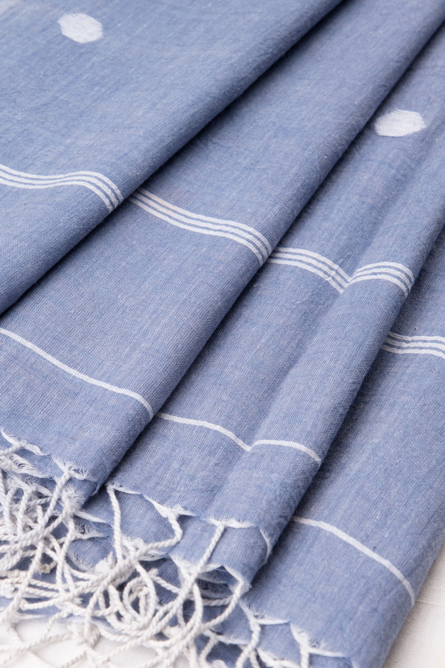 HANDWOVEN BLUE SCARF 93