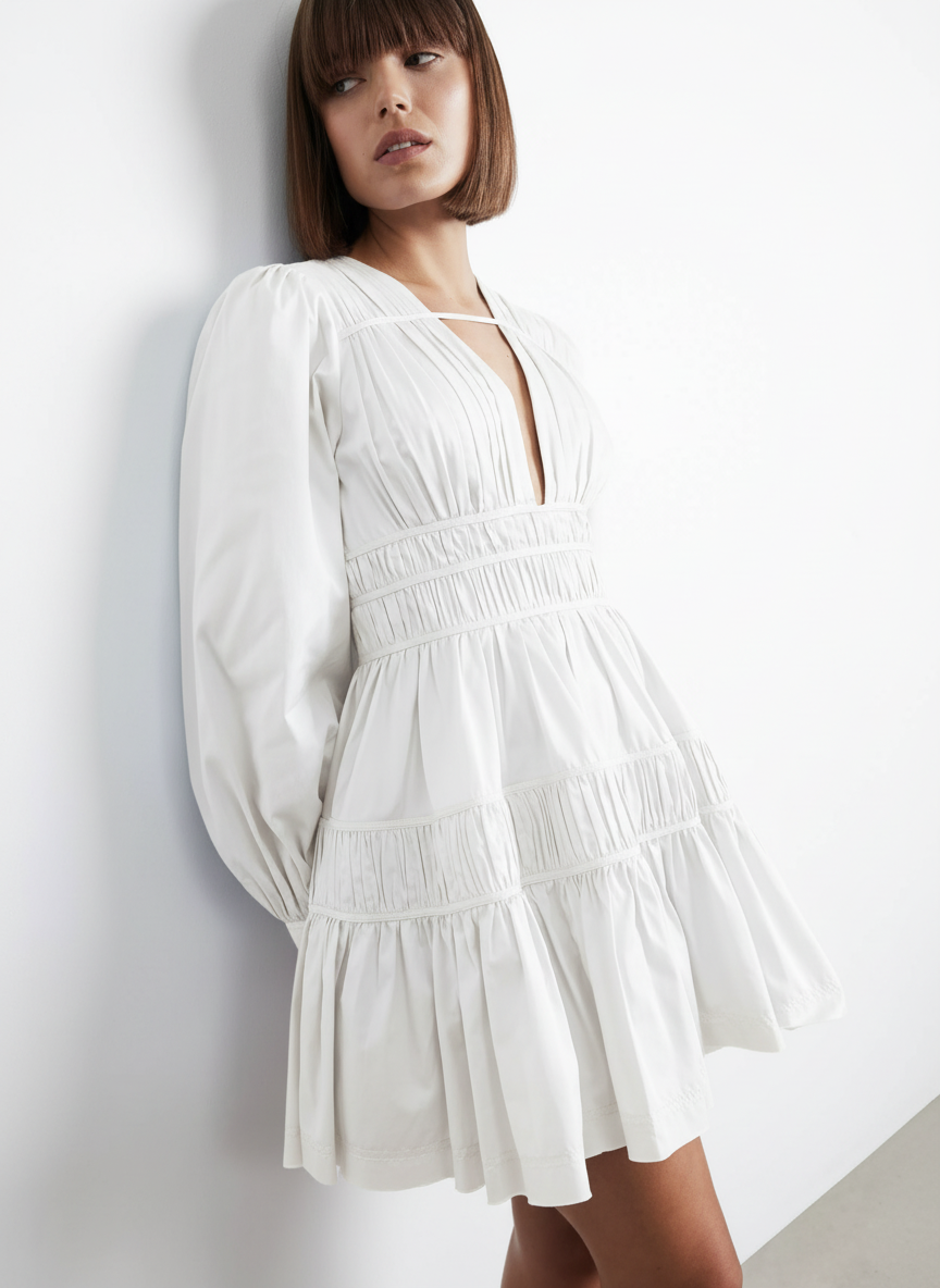 Gathered Dress With Layers