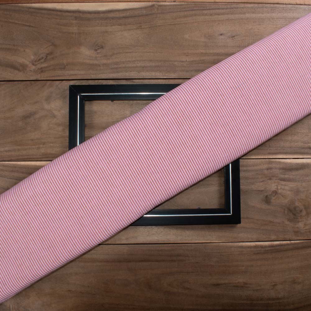 Stripe Brown Pink Khadi Cotton 110 GSM Handwoven Fabric