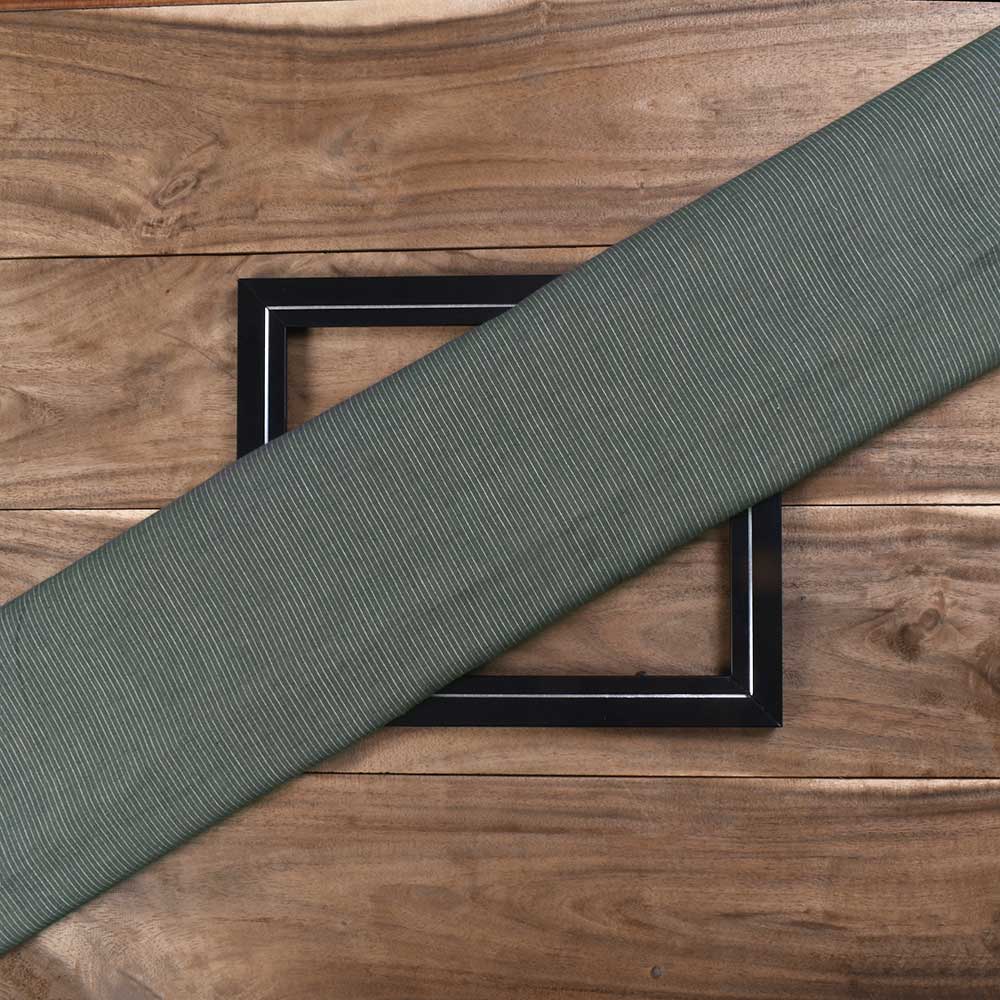 Stripe Green Pure Cotton 65 GSM Handwoven Fabric