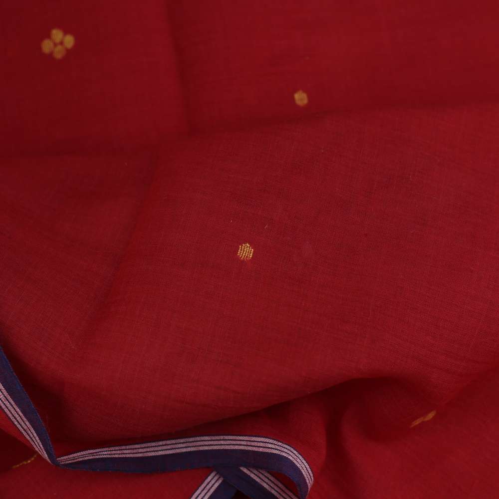 Geometric Red Jamdani Pure Cotton 55 GSM Fabric 125