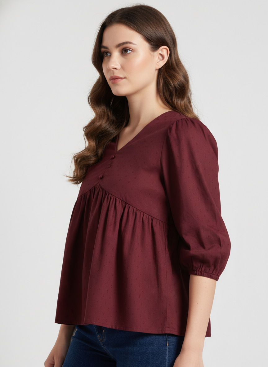 V-Neck Peplum Top