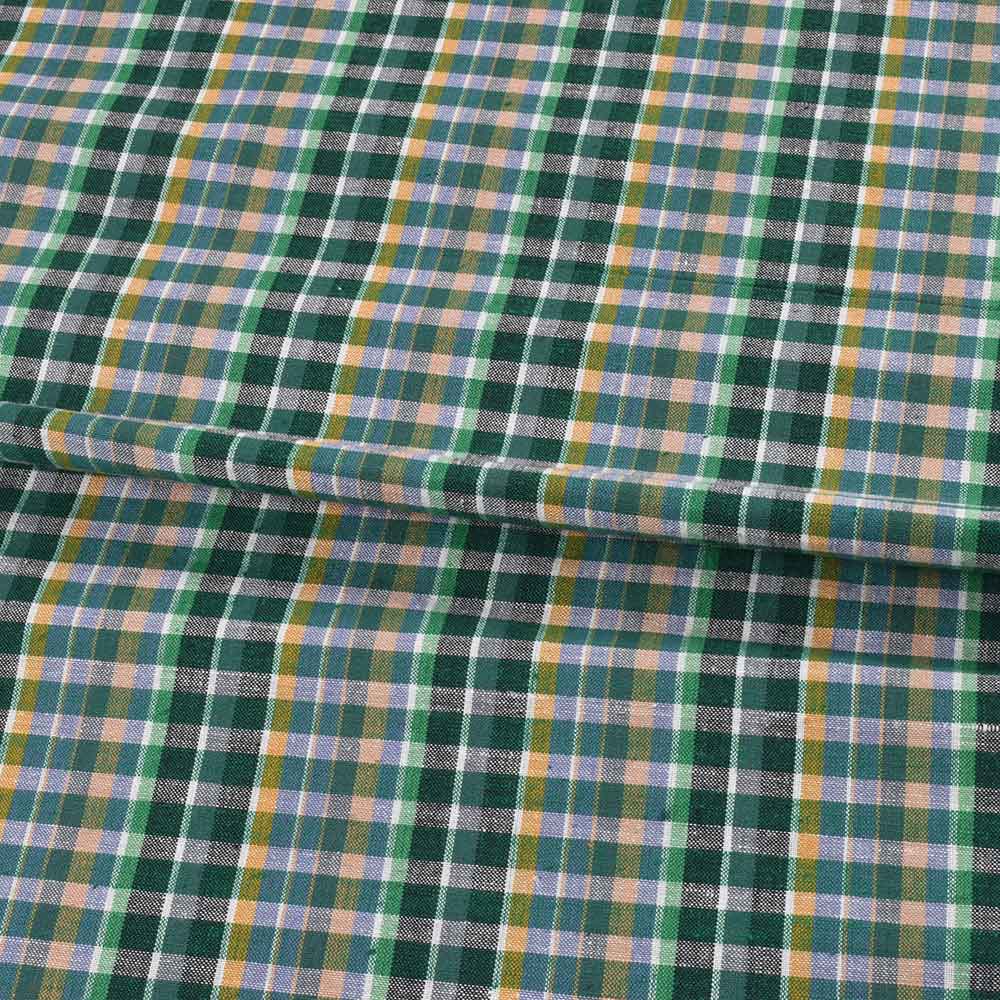 CHECK MULTICOLORED KHADI COTTON 114 GSM HANDWOVEN FABRIC