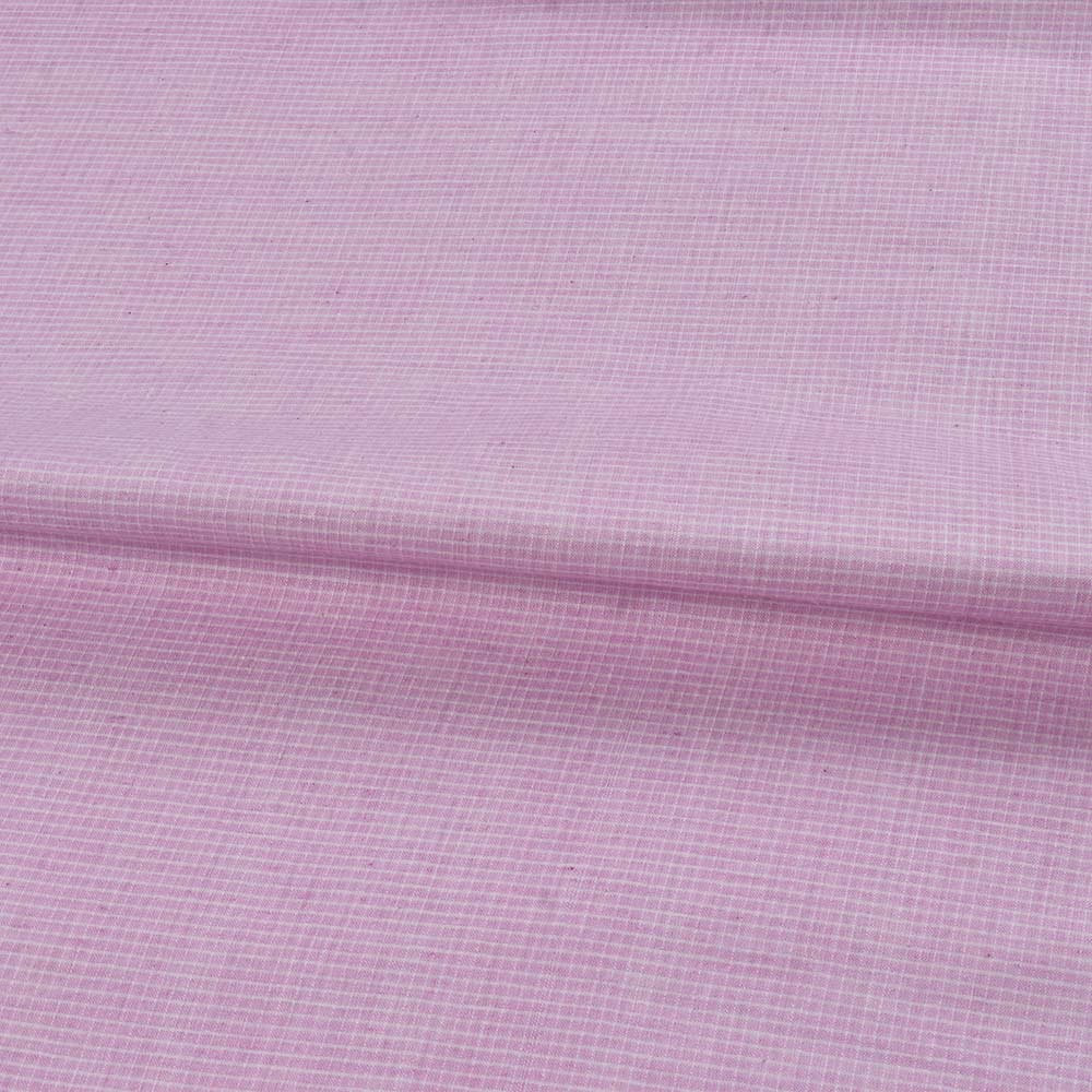 CHECK PURPLE PURE COTTON 93 GSM HANDWOVEN FABRIC D13