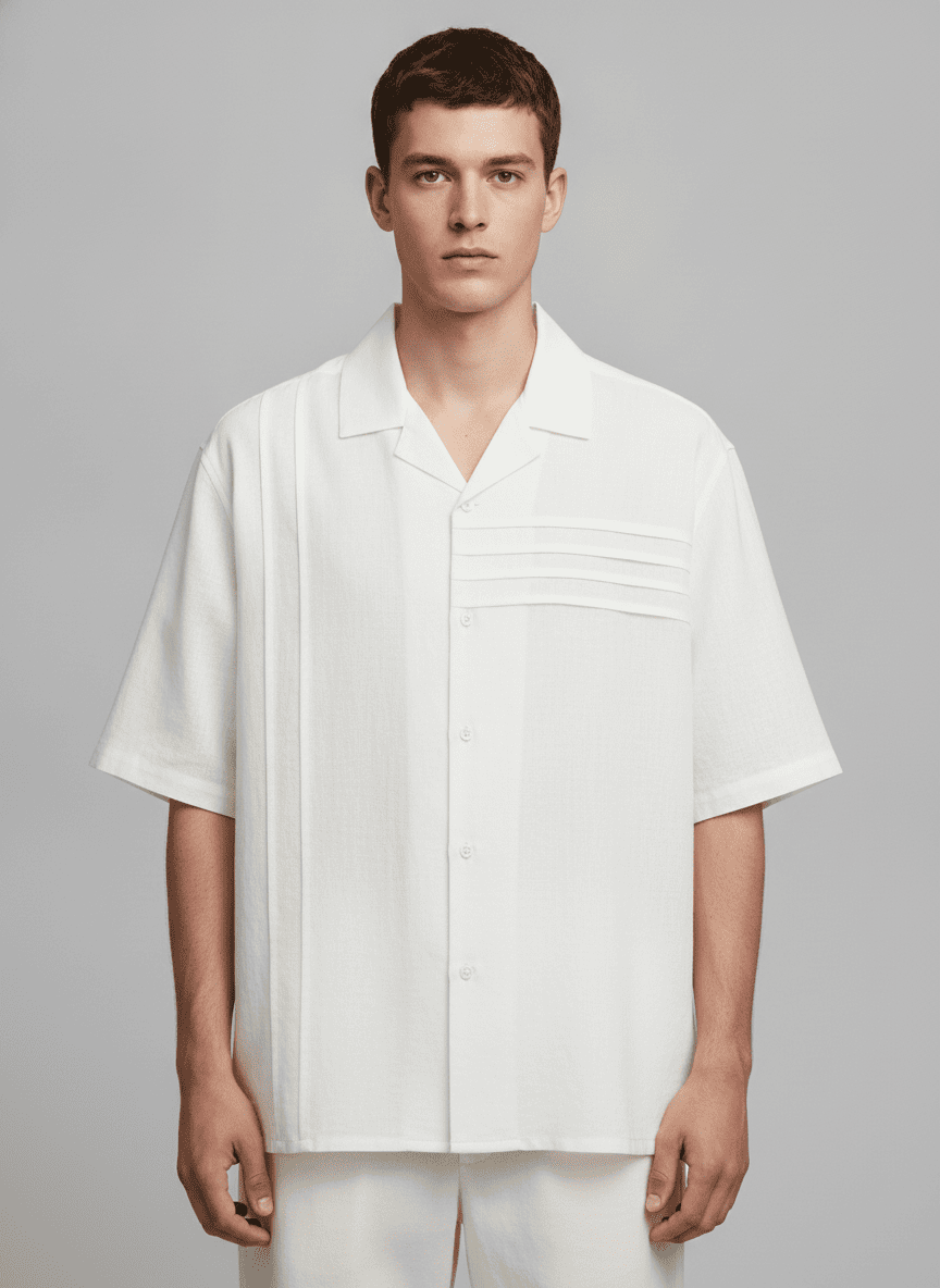 Horizontal & Vertical Tucks Shirt