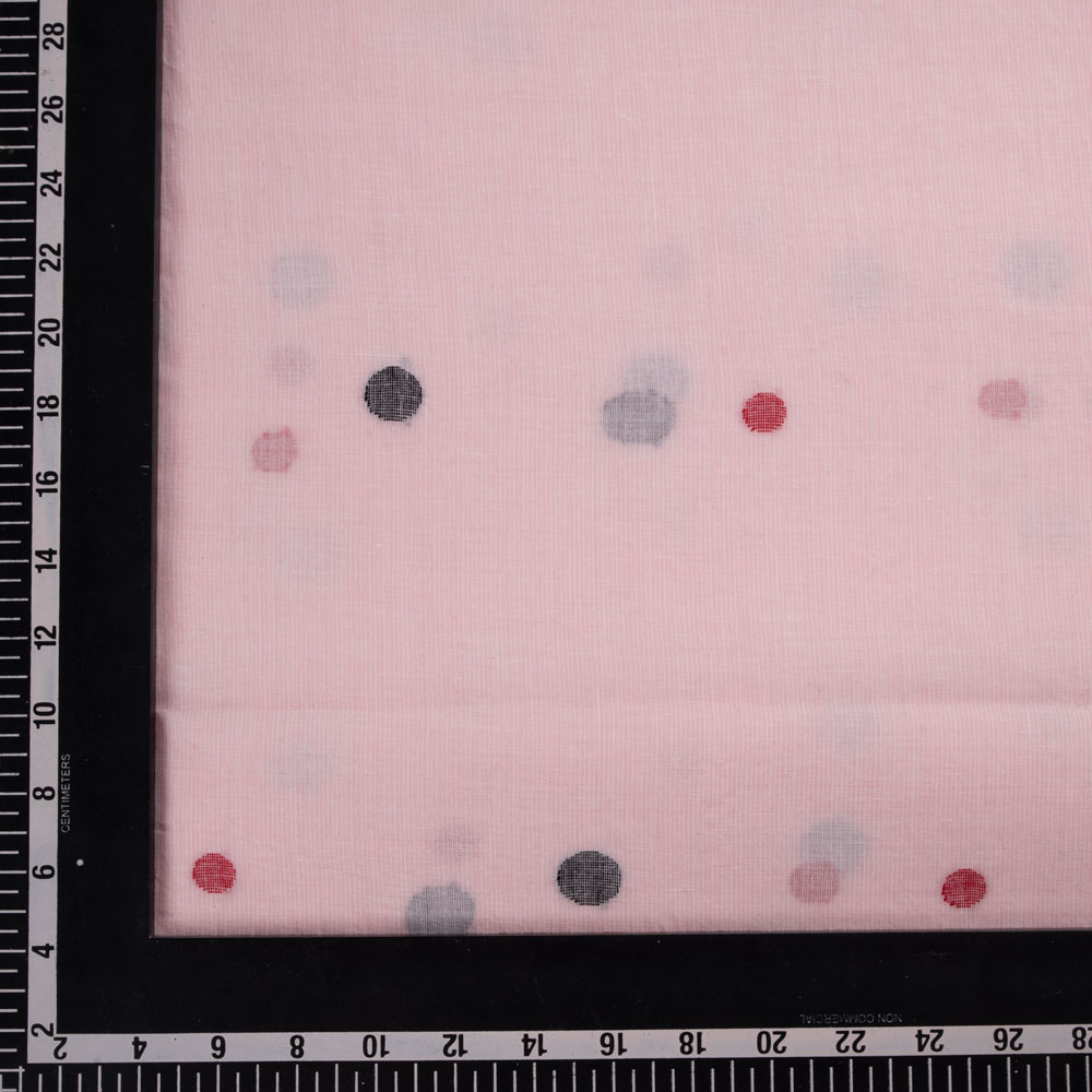 GEOMETRIC LIGHT PINK JAMDANI PURE COTTON 55 GSM HANDWOVEN FABRIC