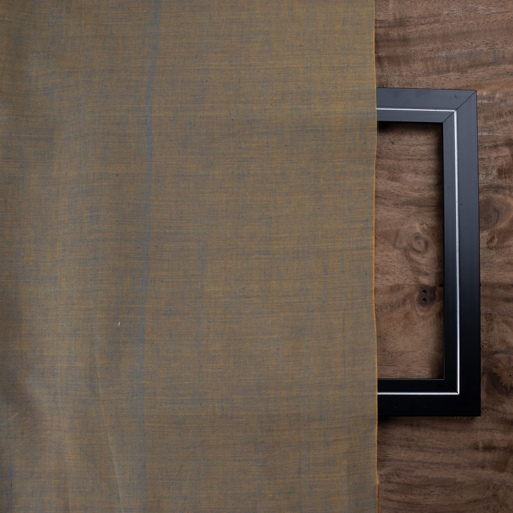 CROSS COLOUR OLIVE PURE COTTON 92 GSM HANDWOVEN FABRIC