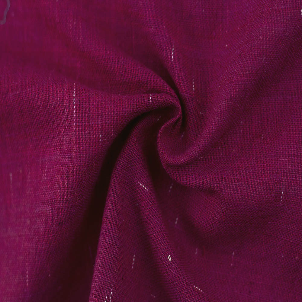 Plain Plum Slub Khadi 122 GSM Fabric - Handspun & Handwoven